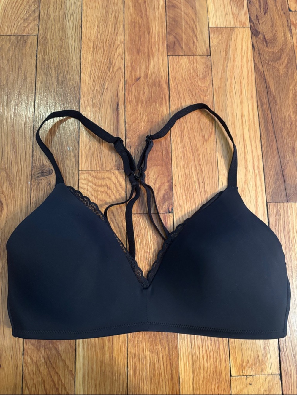 aerie Black Lace-Trim Wireless Bralette